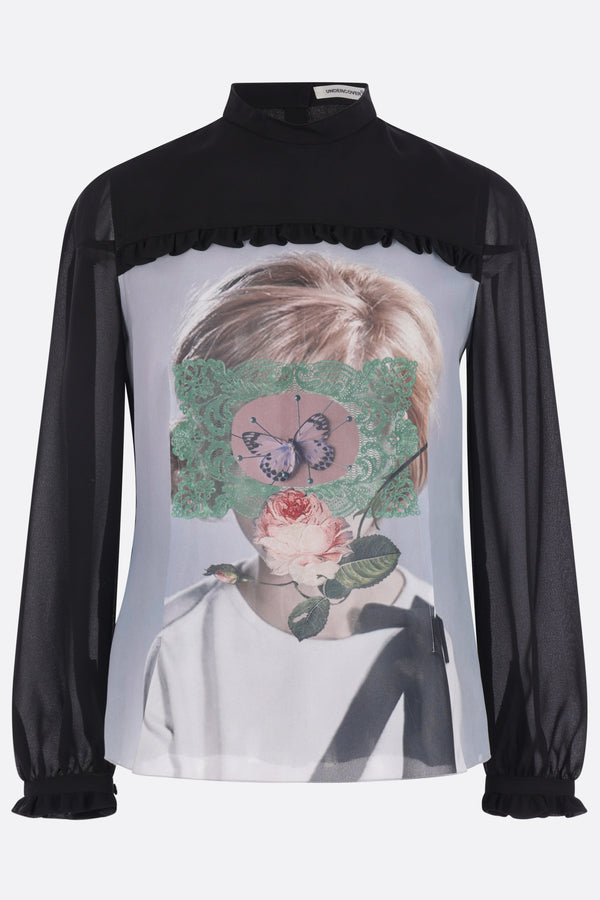 blusa in crepe stampa grafica