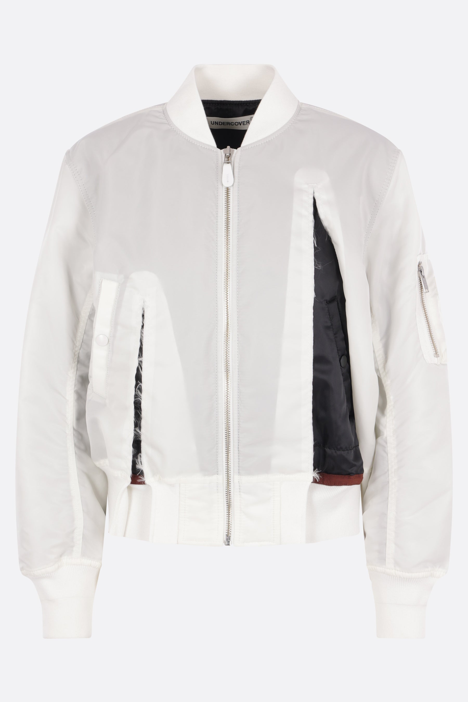 deconstructed bomber jacket in nylon
