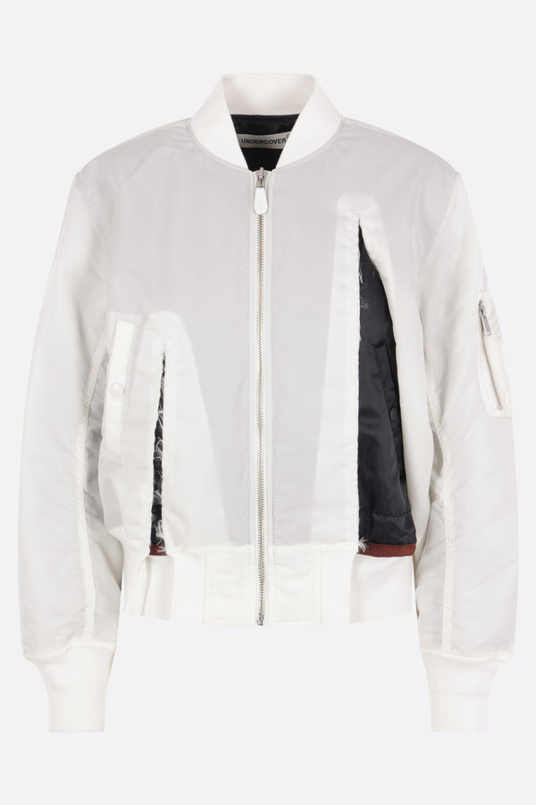 deconstructed bomber jacket in nylon