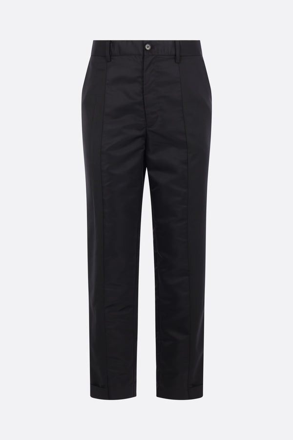 gabardine and nylon trousers