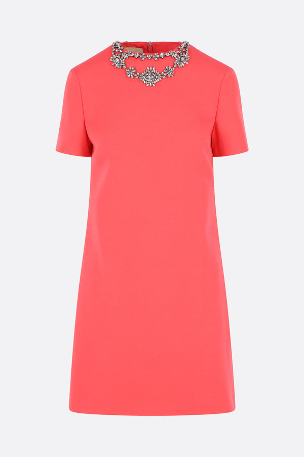 Crepe Couture mini dress with crystal embroidery