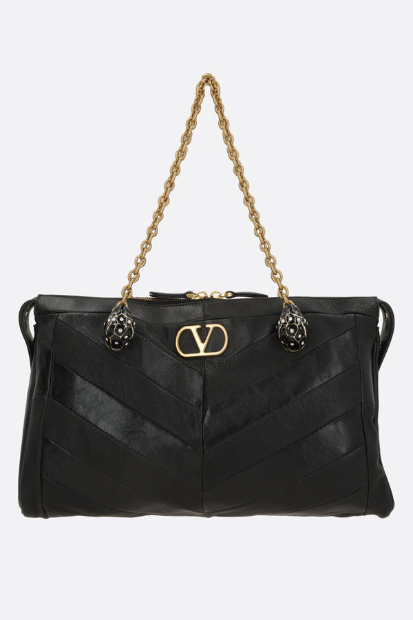 Panthea shoulder bag in chevron nappa