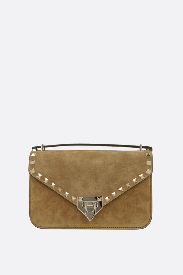 Rockstud small shoulder bag in suede