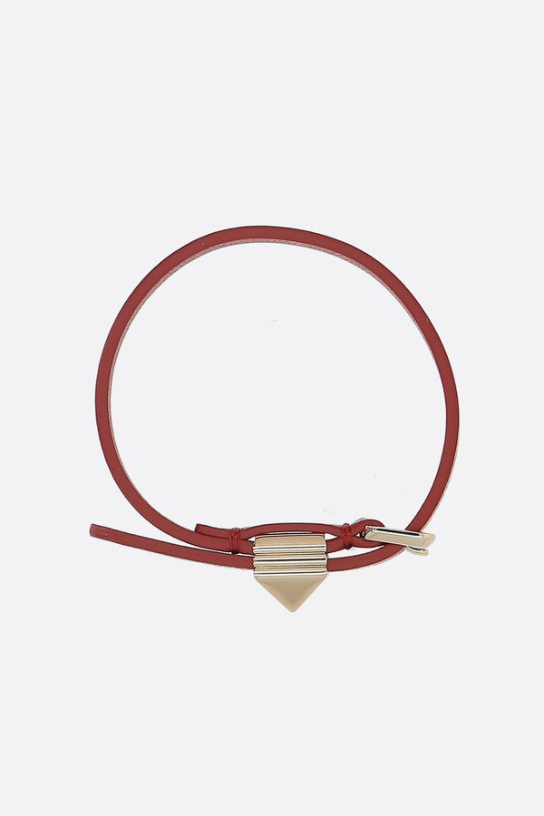 brushed leather bracelet with stud
