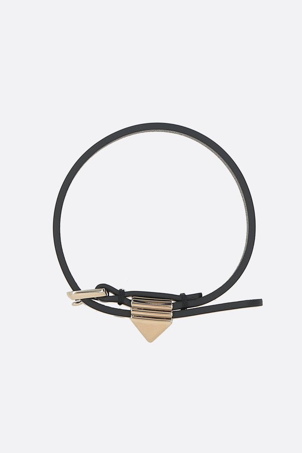 brushed leather bracelet with stud
