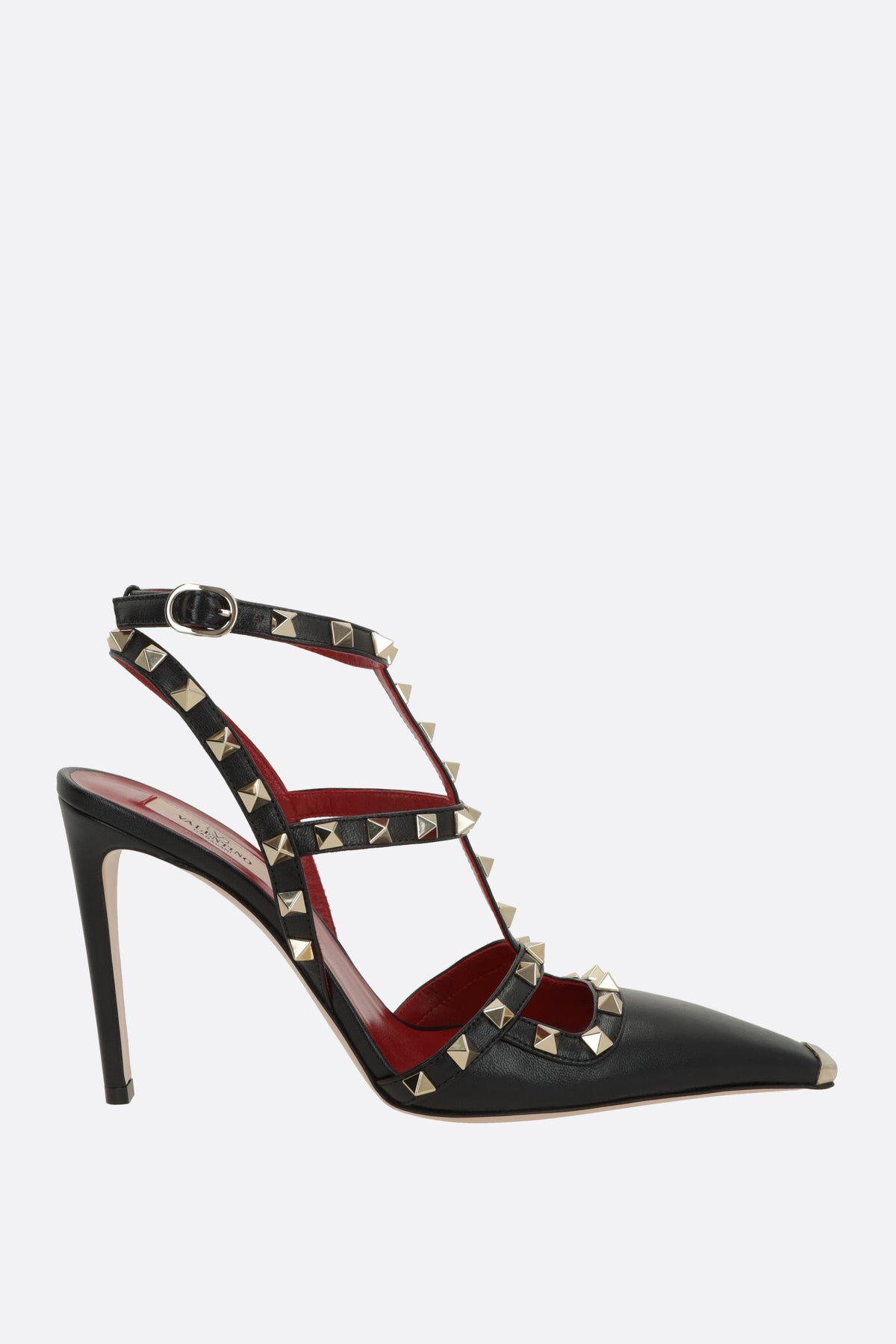 Rockstud slingbacks in smooth leather
