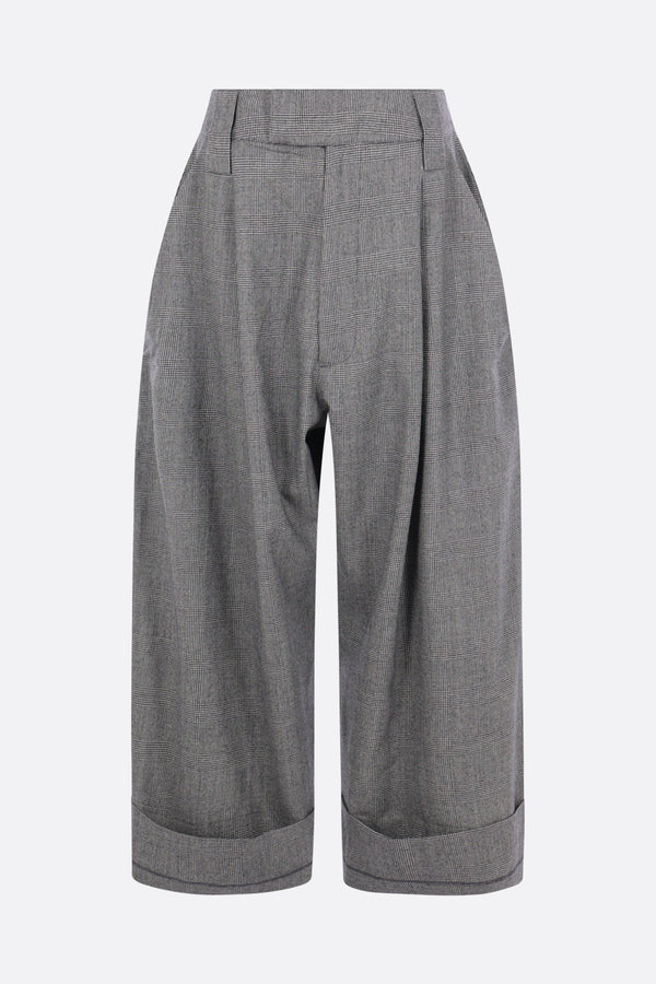 cropped trousers in Prince of Wales wool