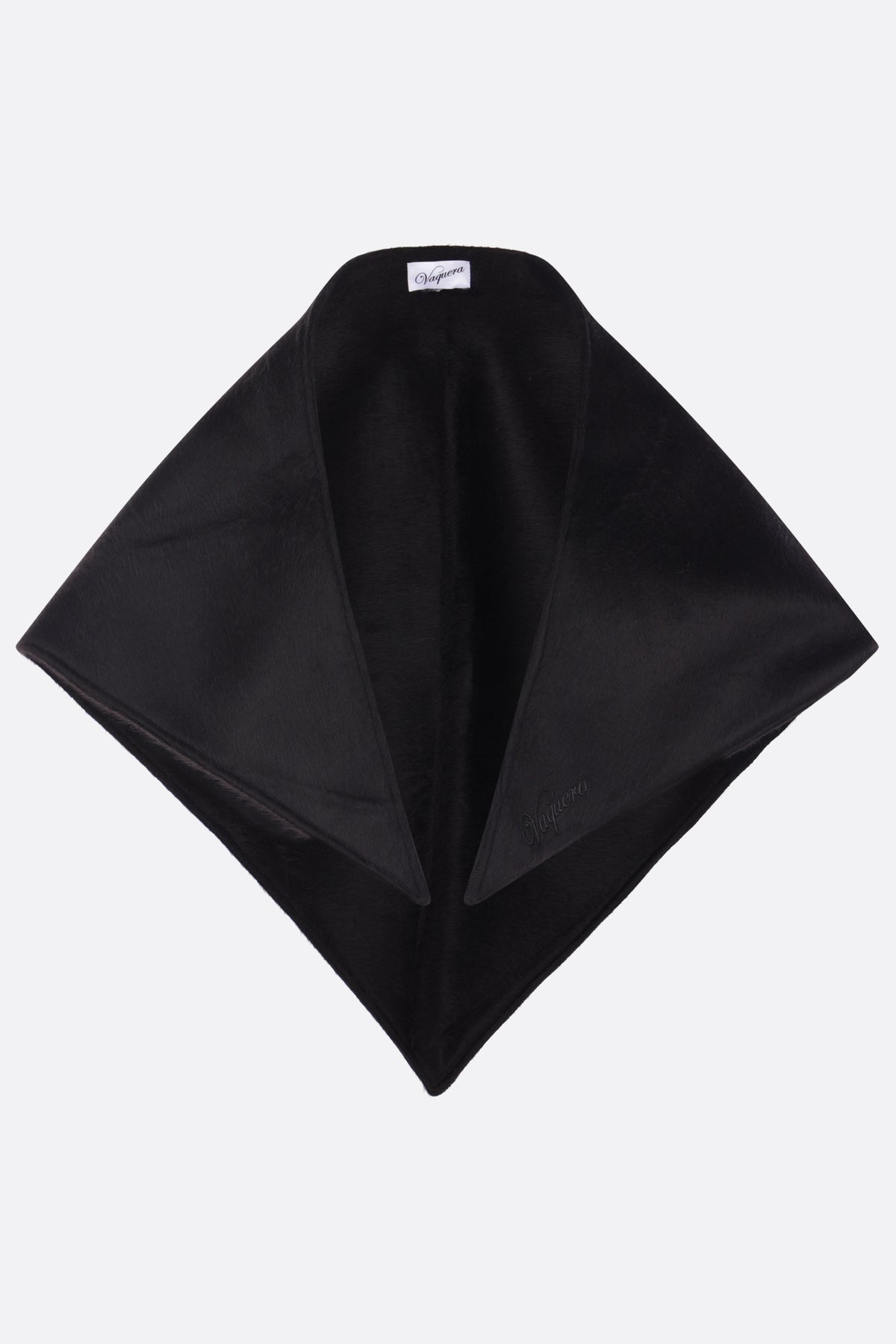 felt triangle scarf with logo embroidery