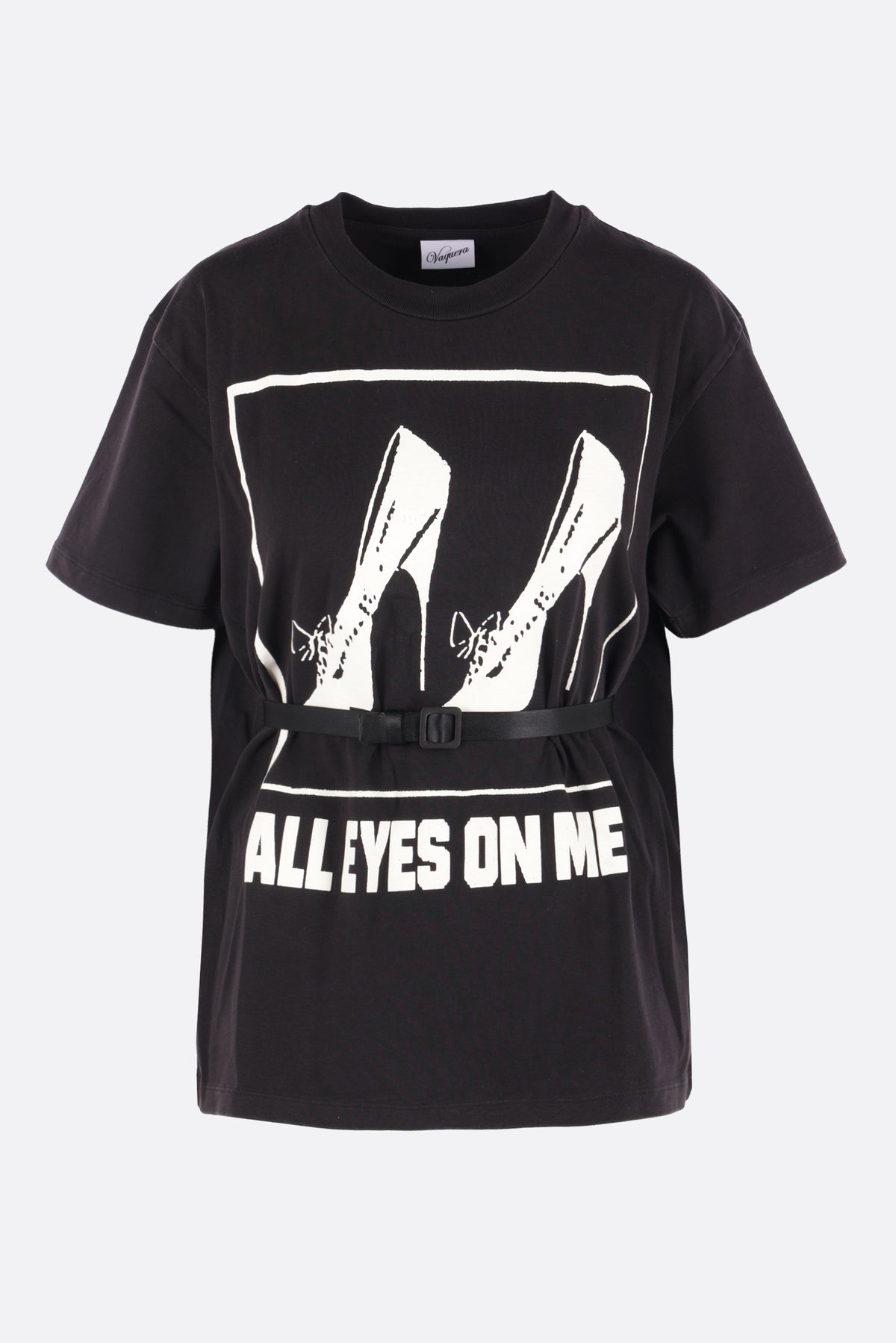 cotton t-shirt with graphic print and belt