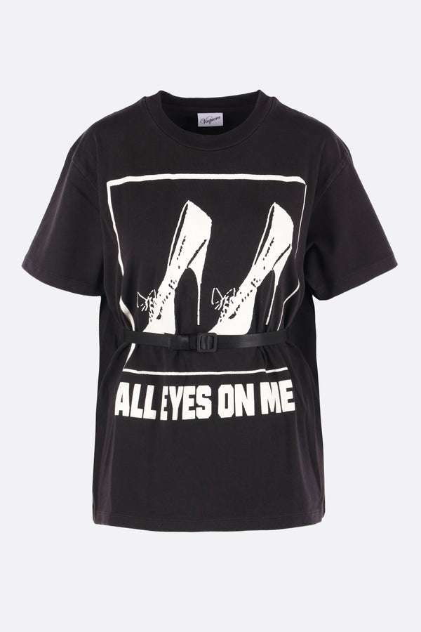 cotton t-shirt with graphic print and belt
