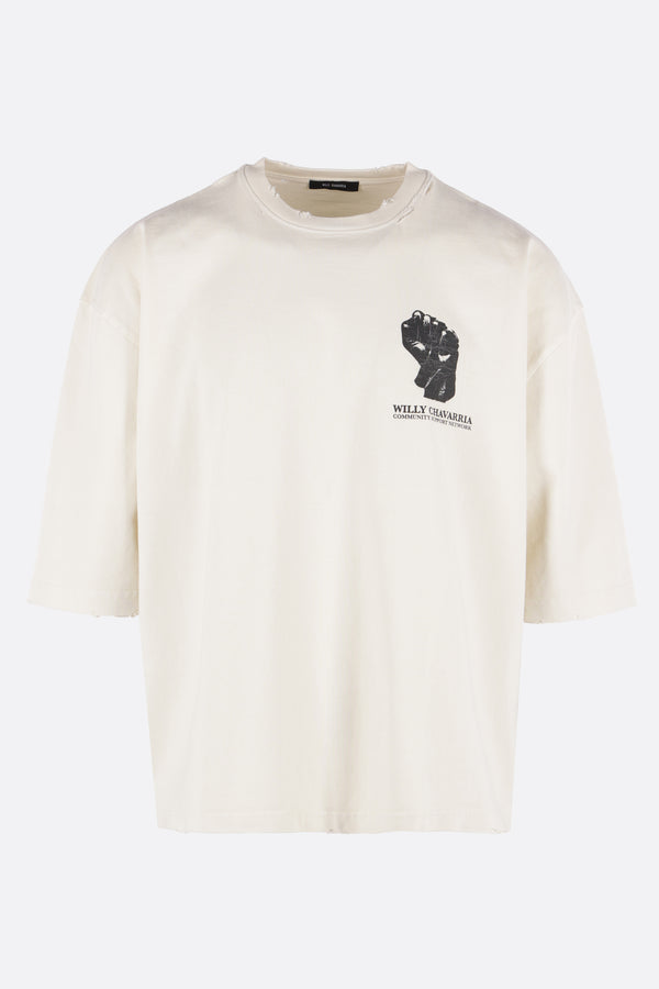 t-shirt oversize Resist, Persist, Exist Buffalo in cotone