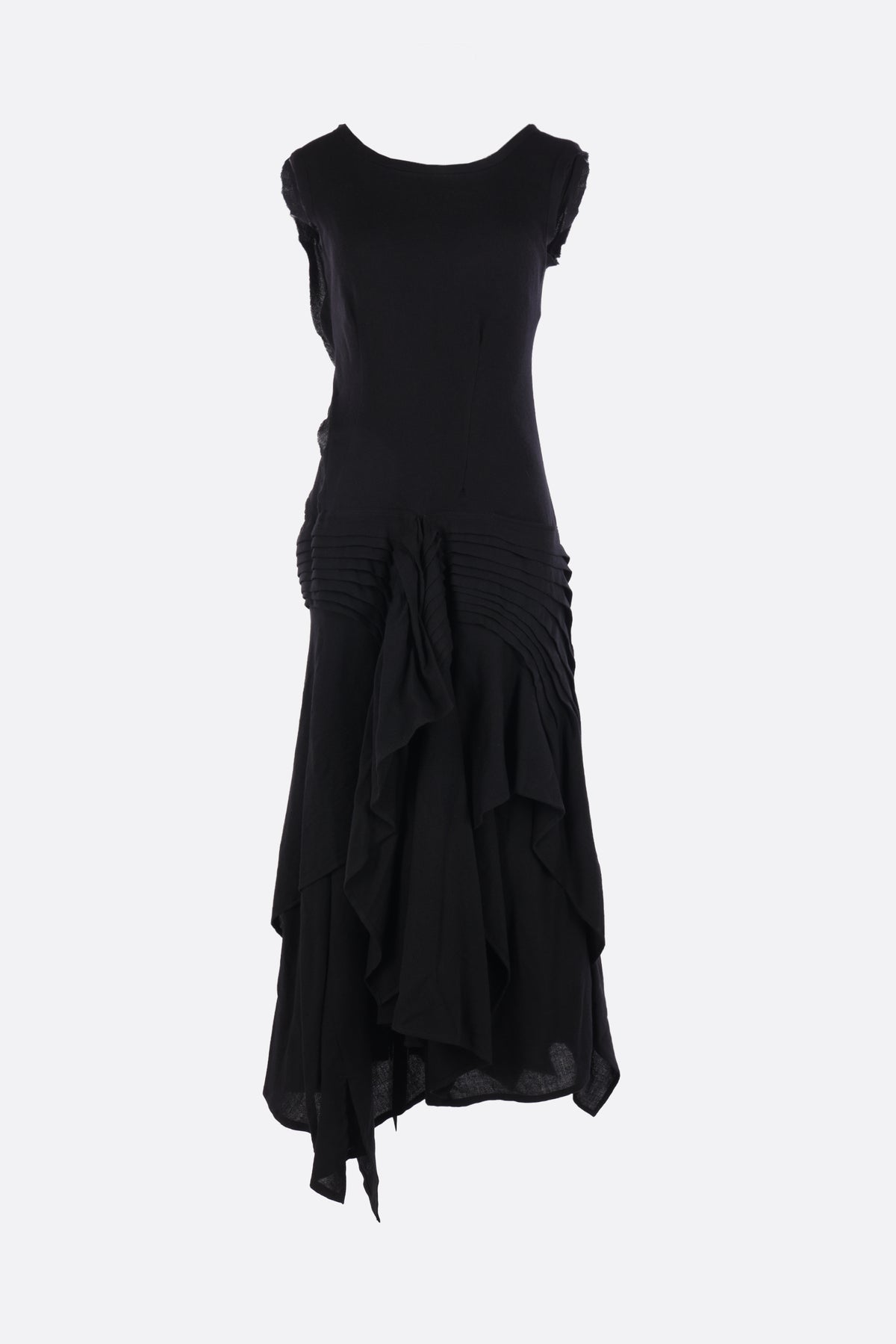 asymmetric dress in wool