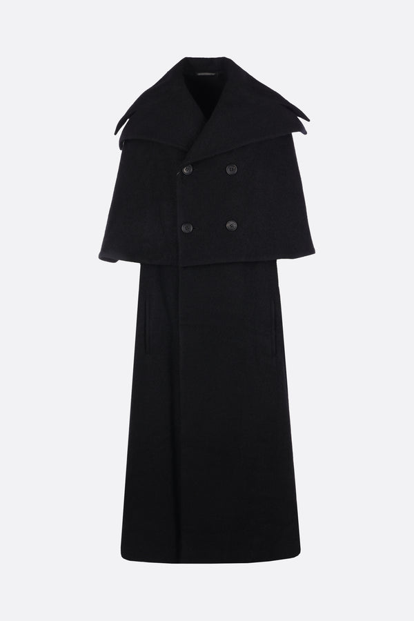 cappotto lungo a mantella in misto lana e alpaca