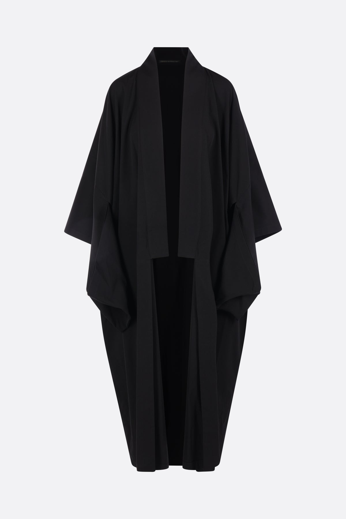 cappotto a kimono in lana e cotone