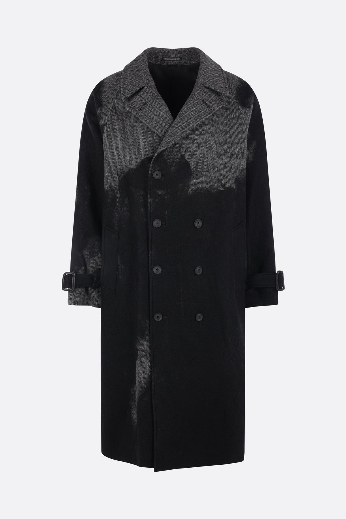 double-breasted coat in wool