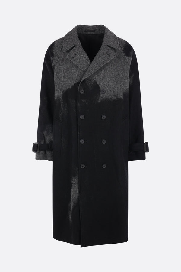 double-breasted coat in wool