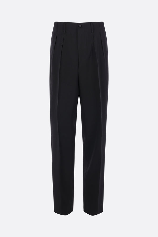 pantalone con pinces in gabardine