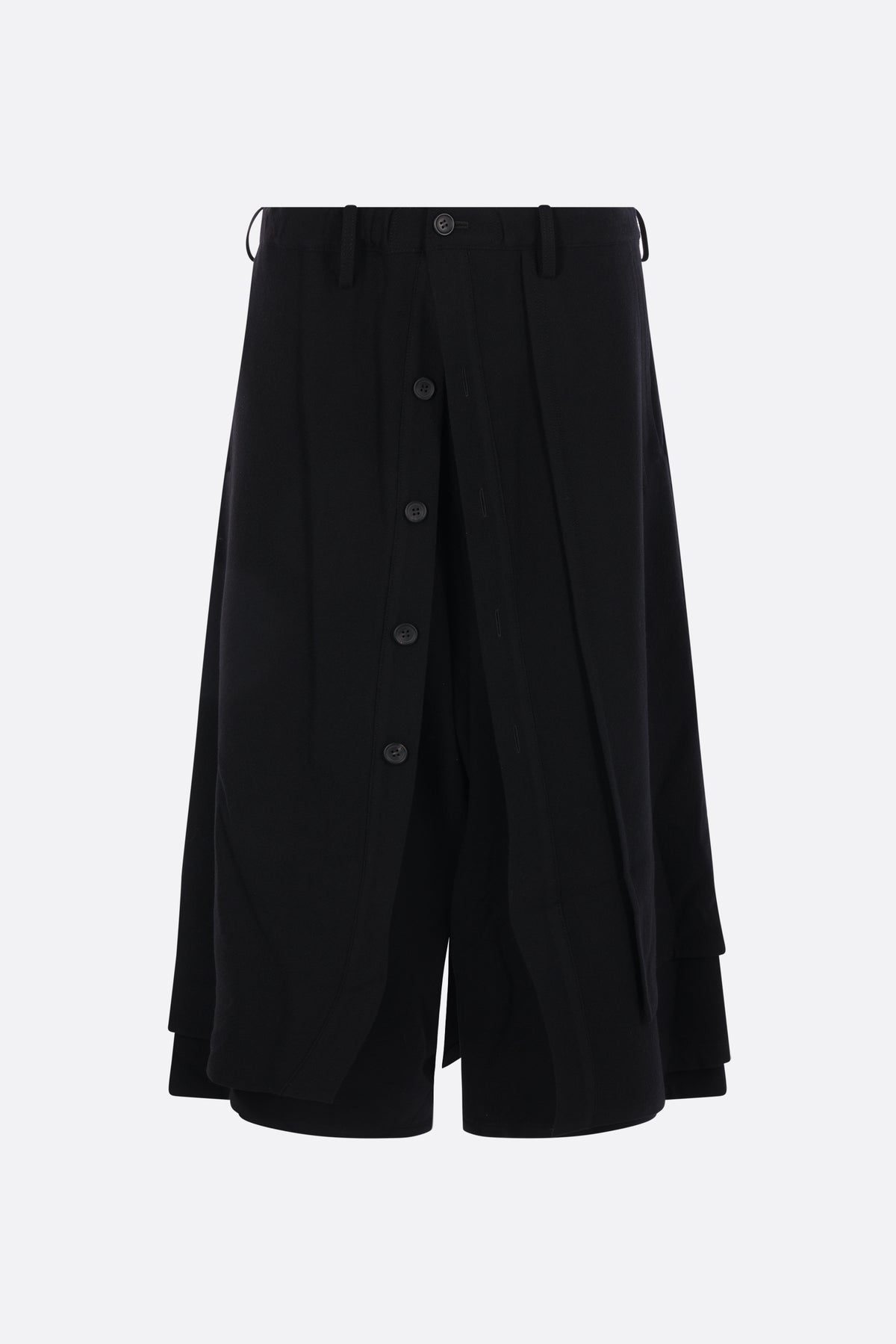 culotte trousers in wool with overlapping panels