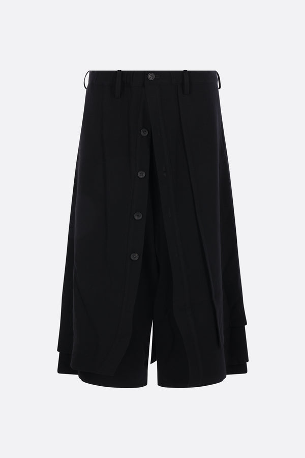 culotte trousers in wool with overlapping panels