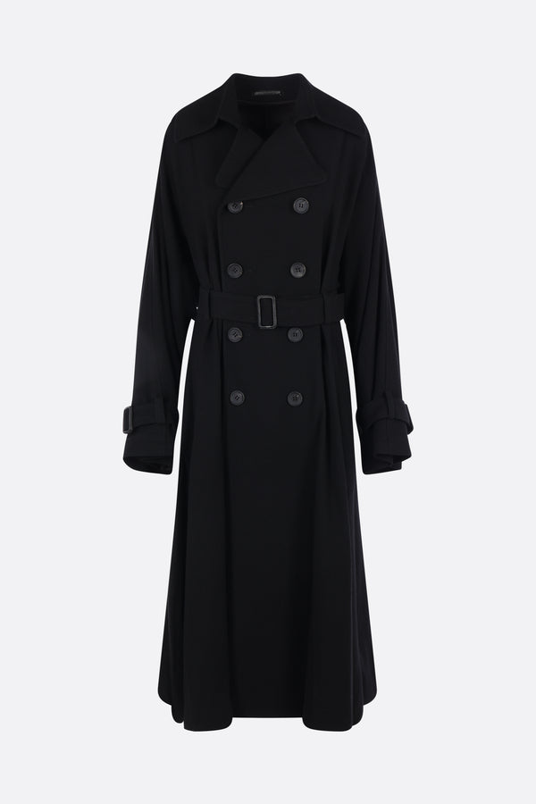 double-breasted trench coat in wool