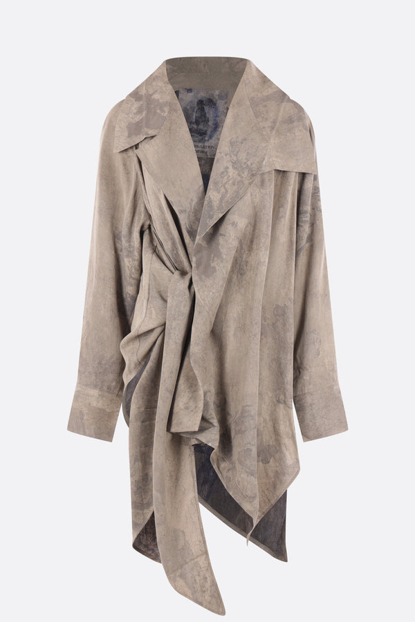 printed silk asymmetric shirt