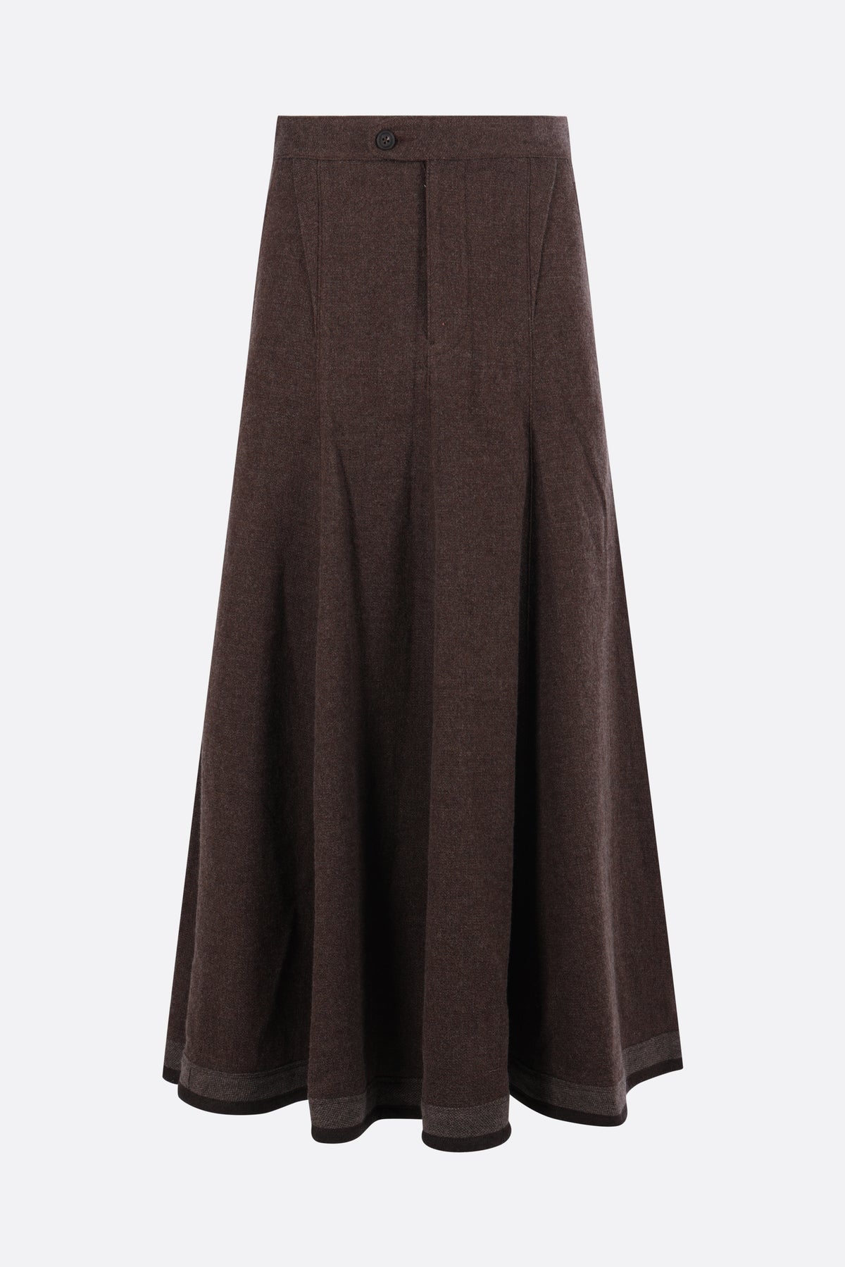 linen, wool and cashmere A-line skirt