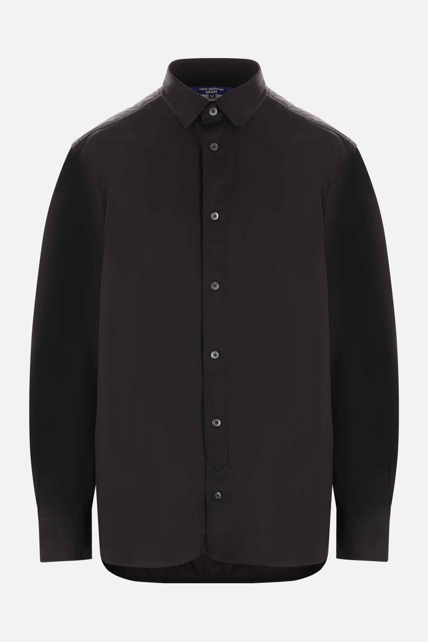 poplin and padded nylon overshirt