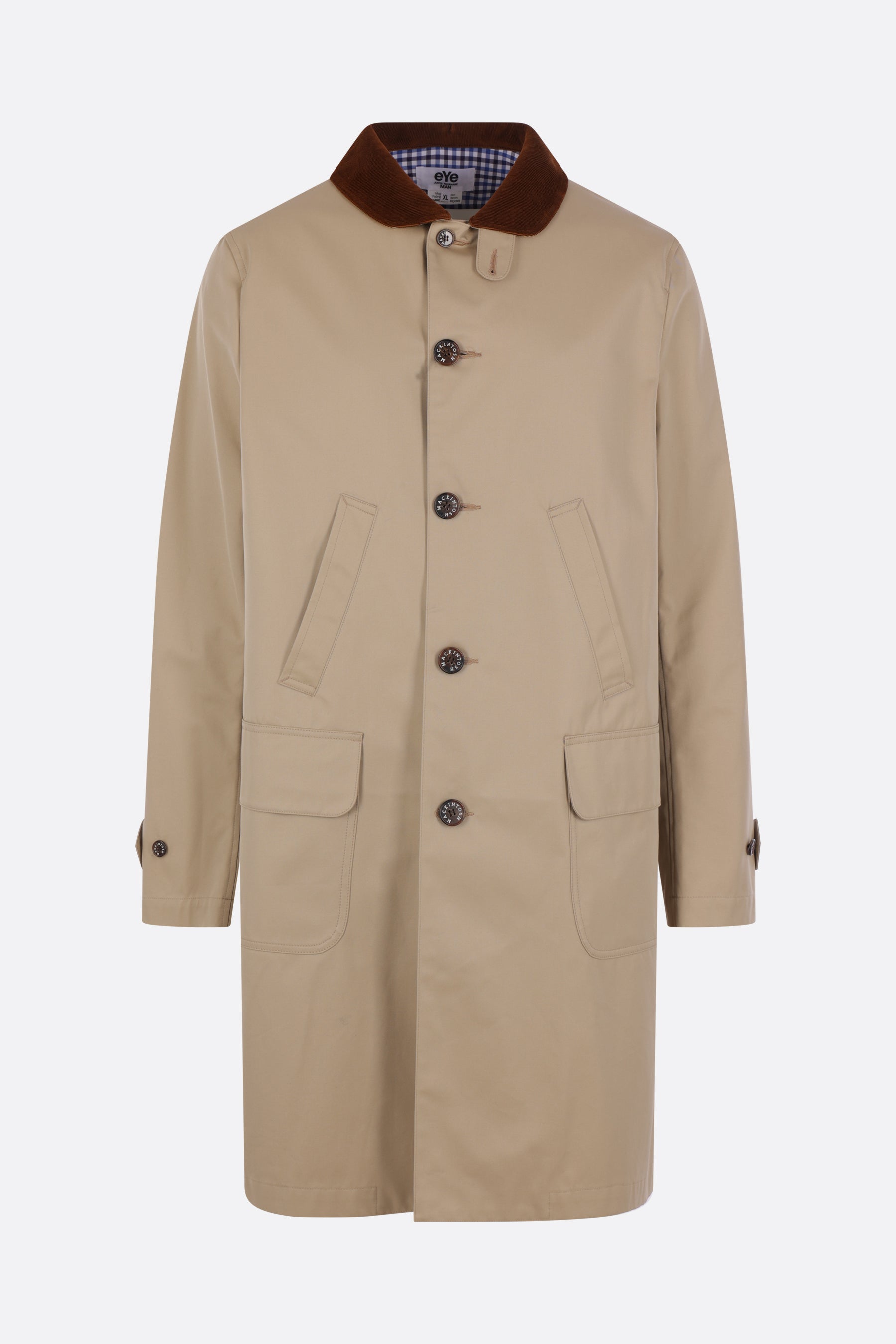 single-breasted overcoat in gabardine