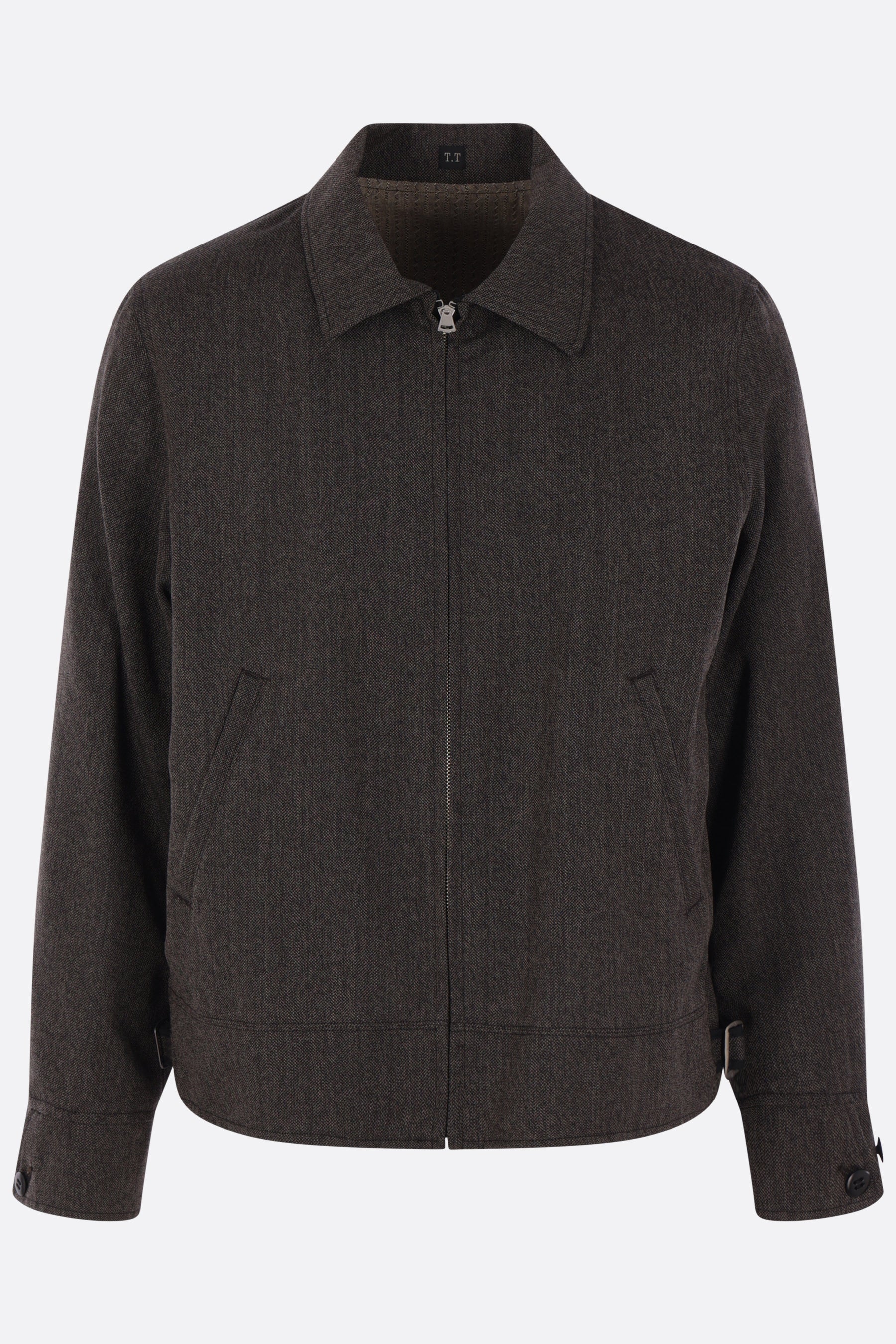 full-zip jacket in melange wool