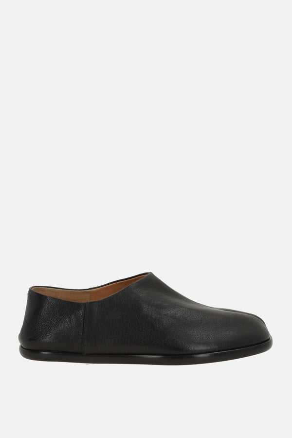 Tabi slip-on shoes in grainy leather