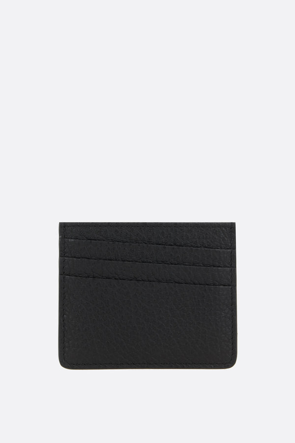Four Stitches card case in grainy leather