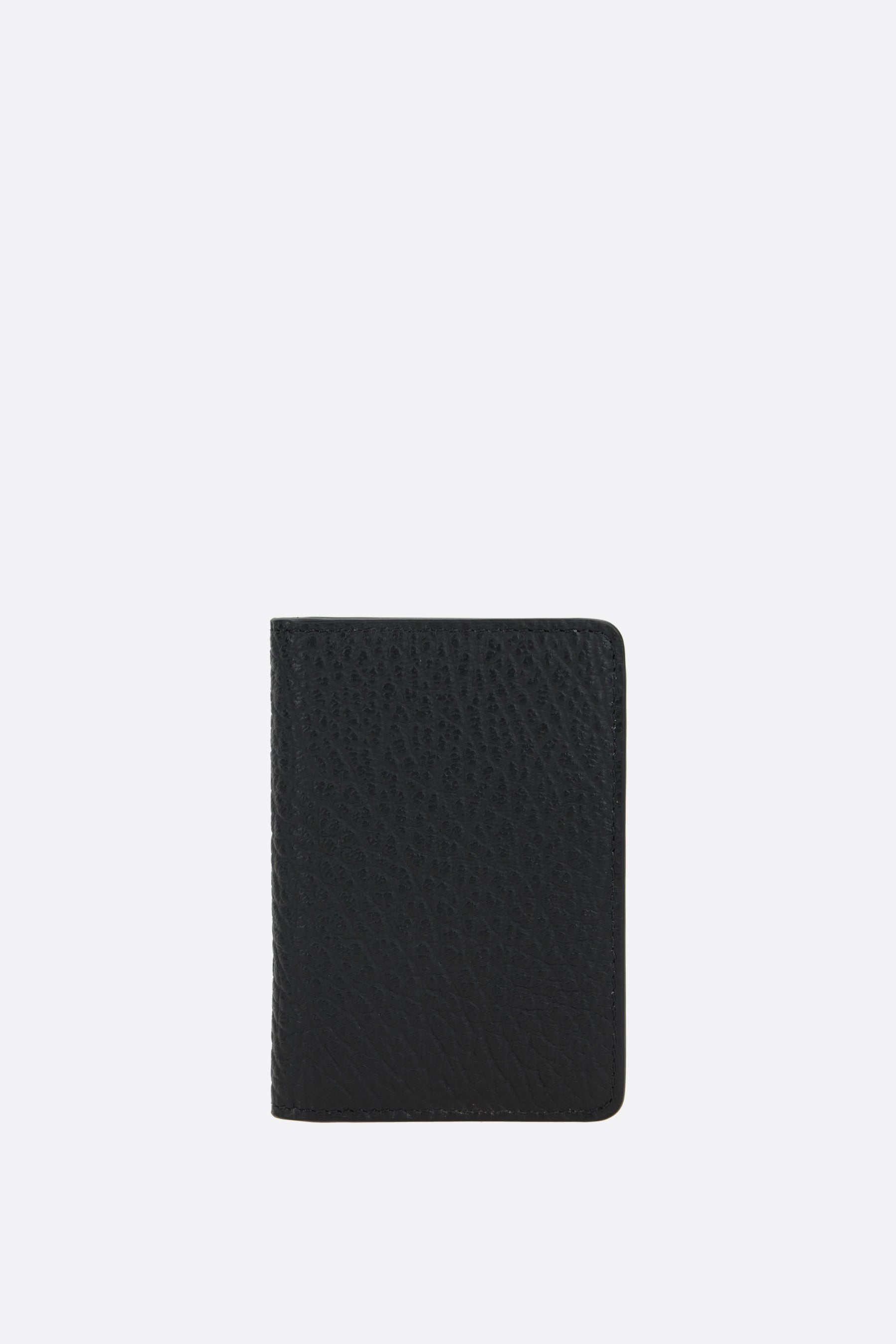 Four Stitches grainy leather card case