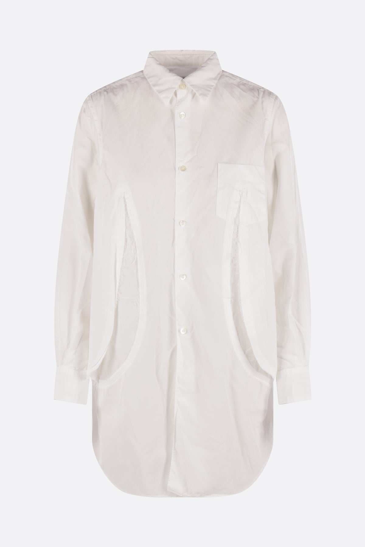 camicia destrutturata in popeline crinkled