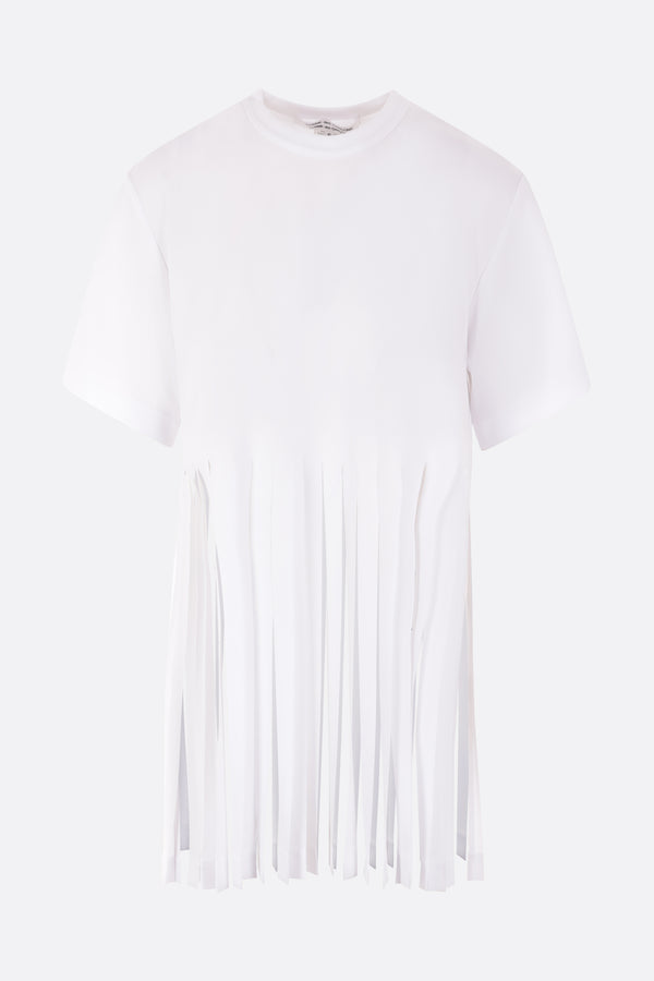 technical jersey t-shirt with fringes