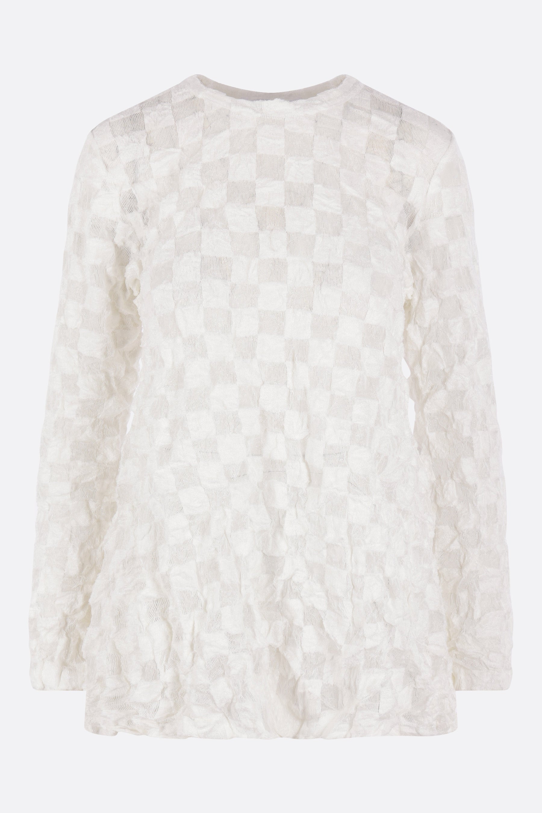 long-sleeve t-shirt in check tulle