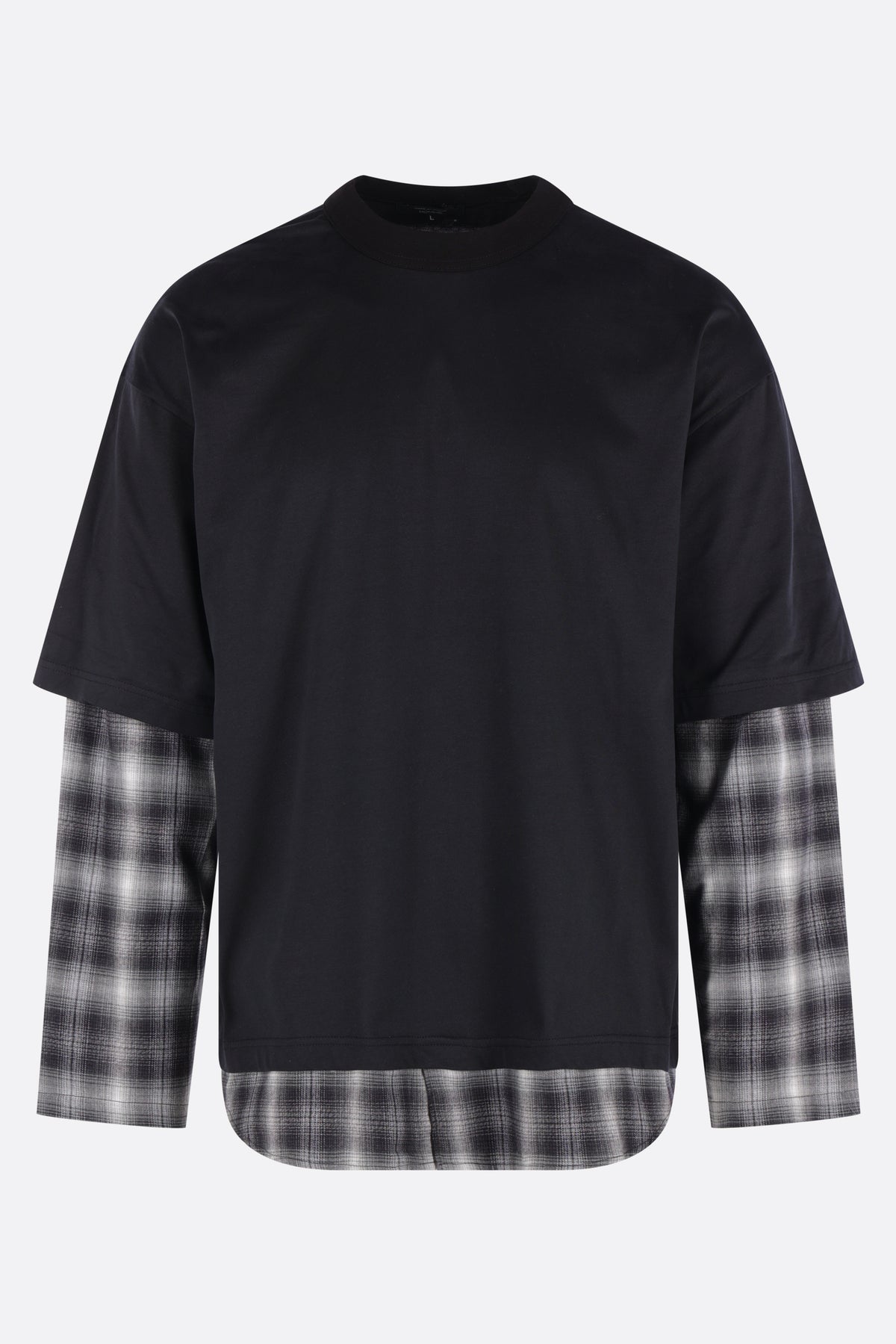 cotton t-shirt with shirt-style inserts
