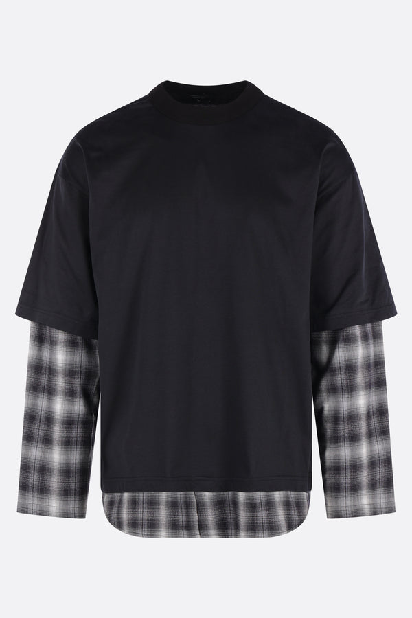 cotton t-shirt with shirt-style inserts