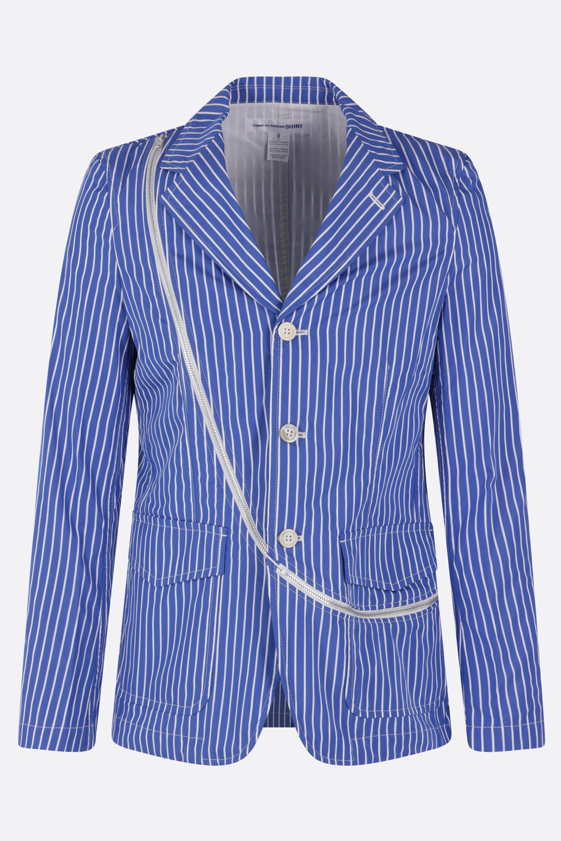 single-breasted jacket in striped poplin