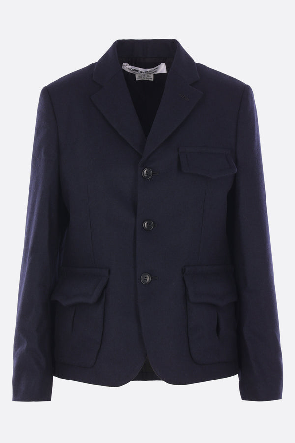 single-breasted jacket in wool blend