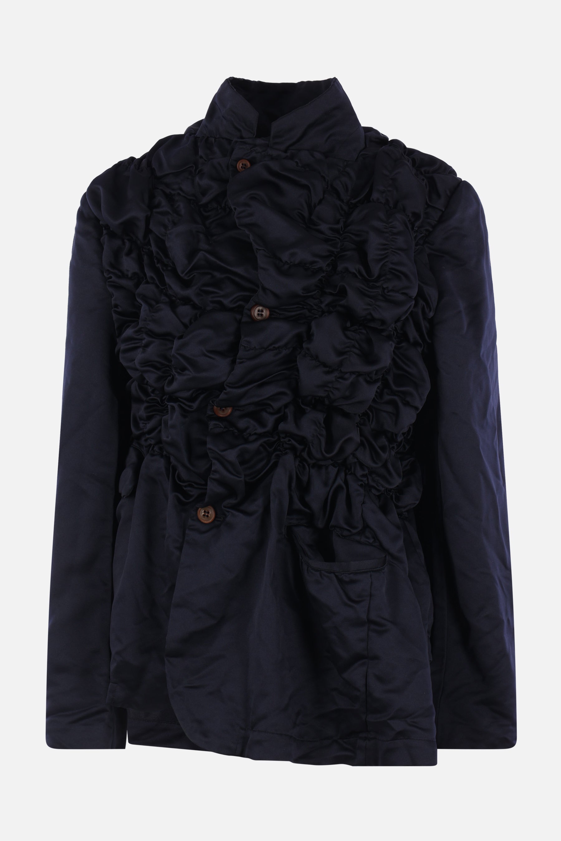 asymmetric jacket in satin