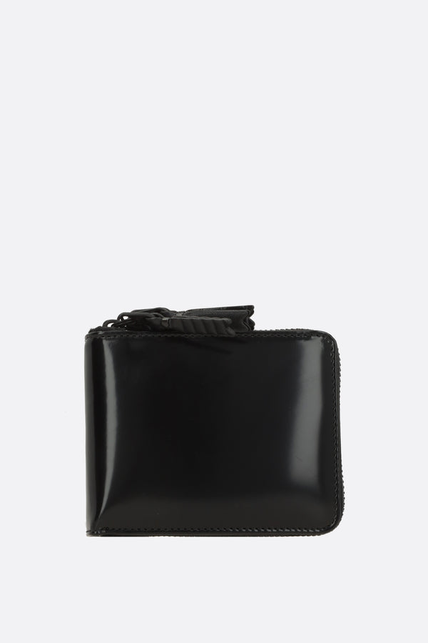 zip-around wallet in glossy leather - Zipper Medley Line