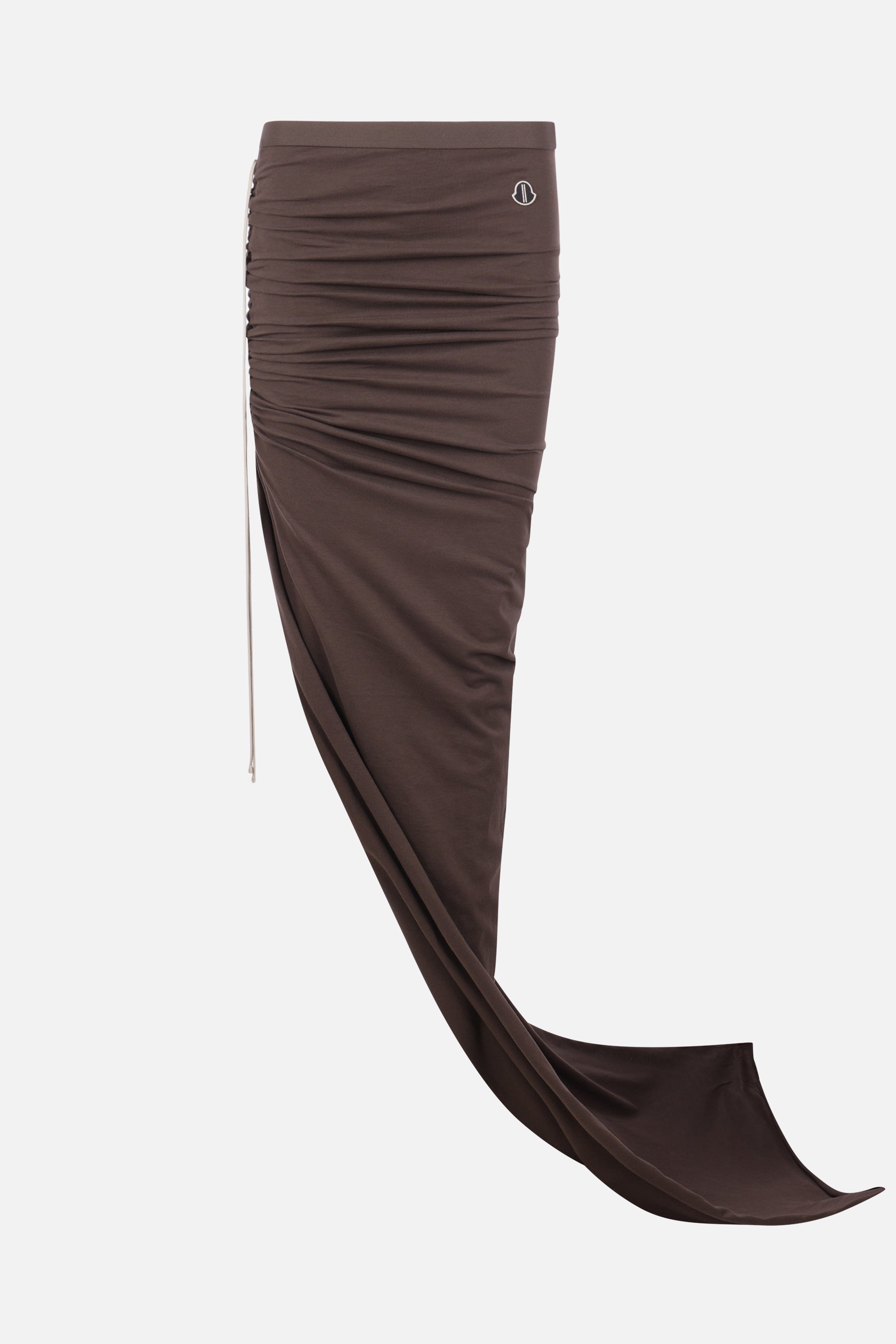 jersey long skirt with train hem