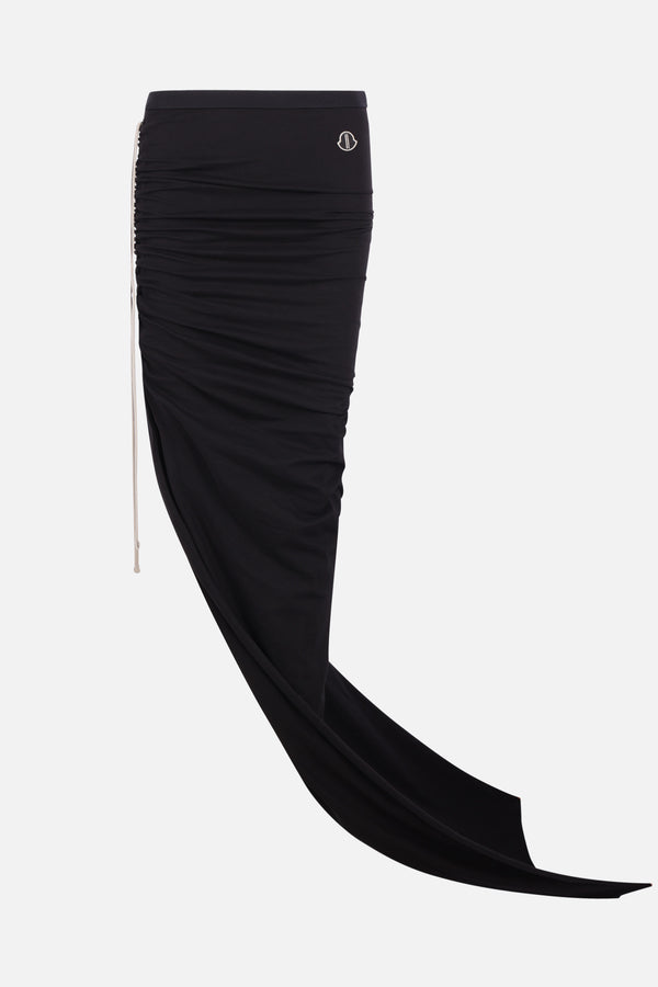 jersey long skirt with train hem