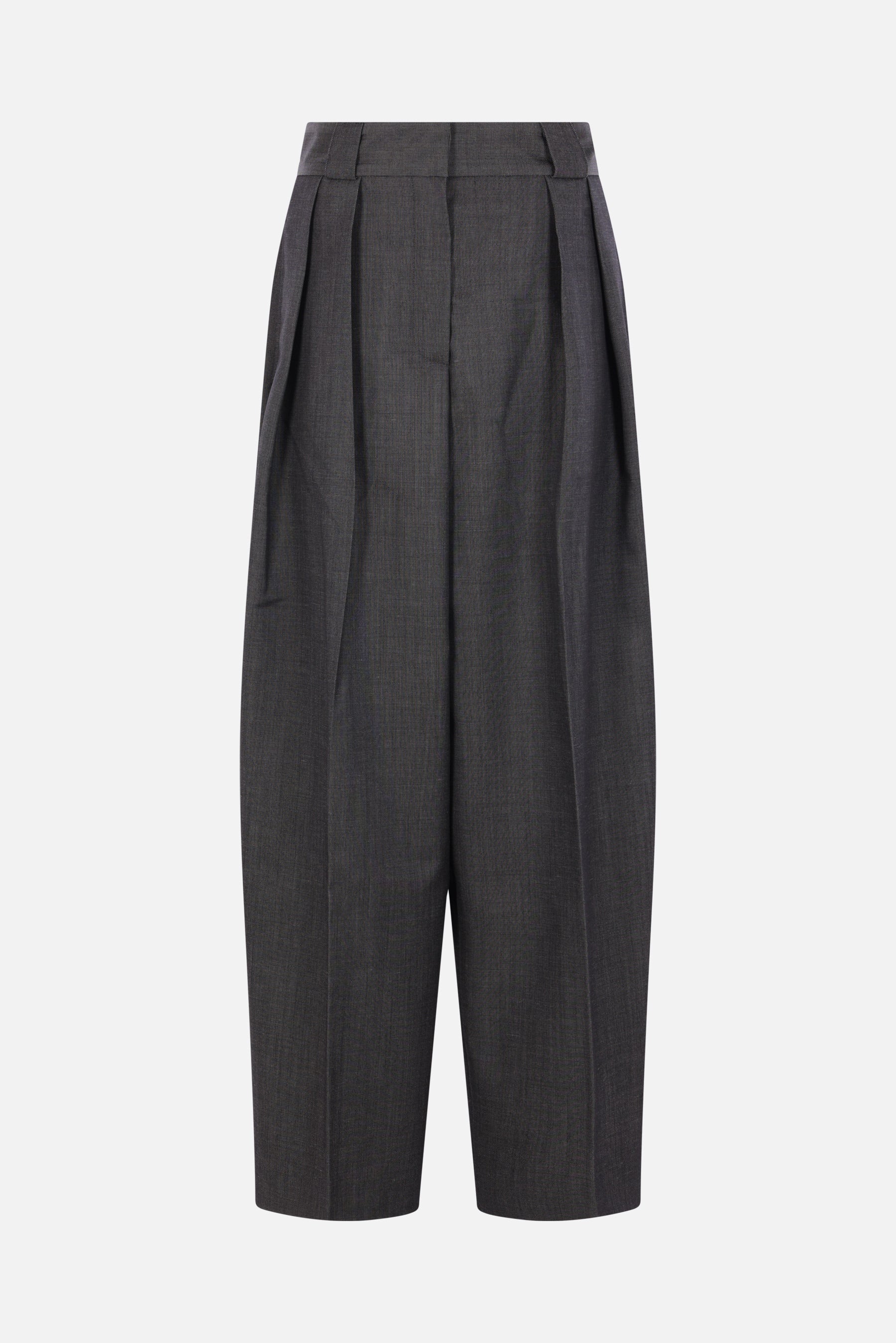 wide-leg trousers in mohair wool
