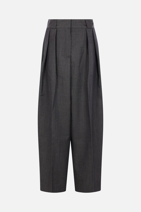 wide-leg trousers in mohair wool
