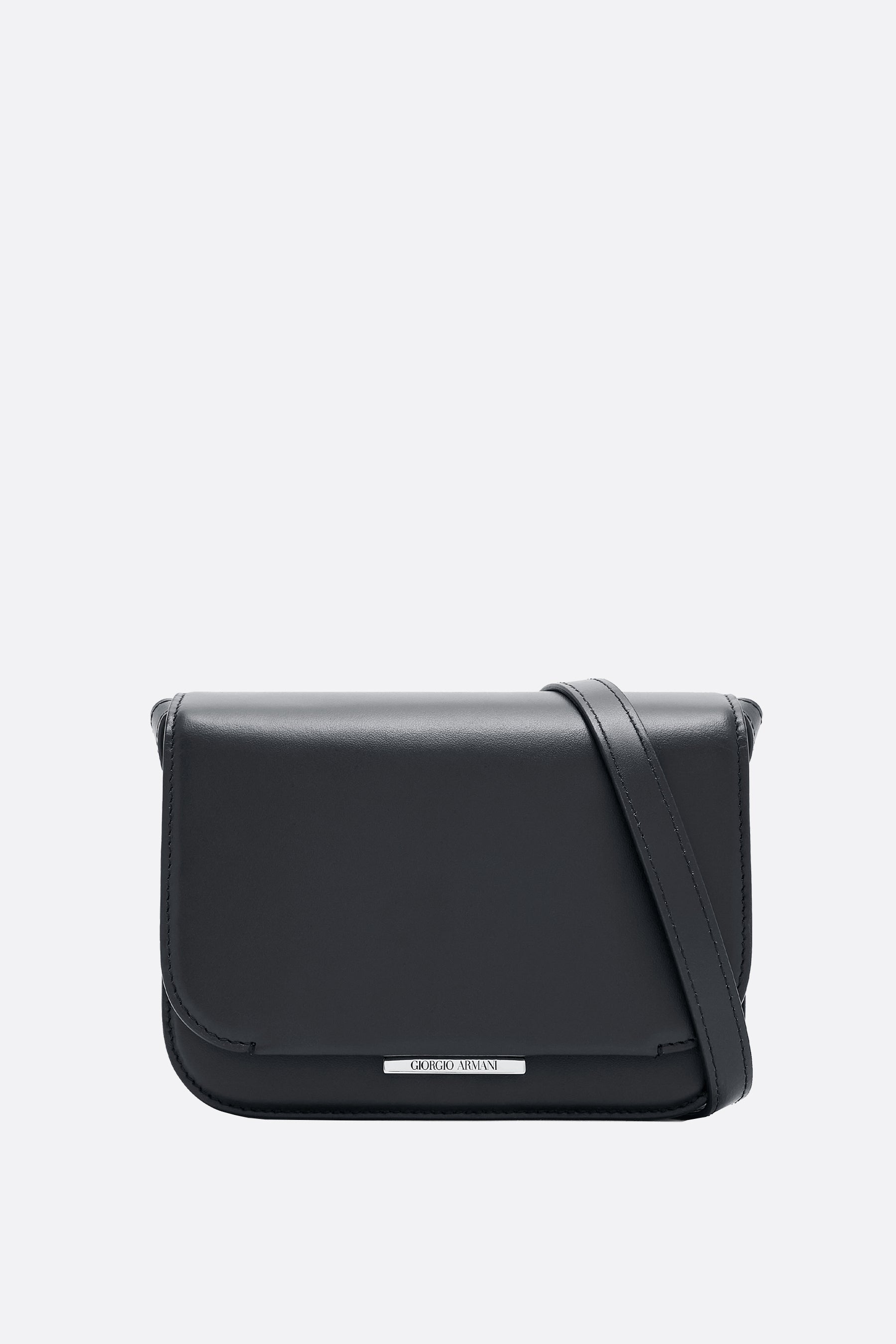 smooth leather shoulder bag