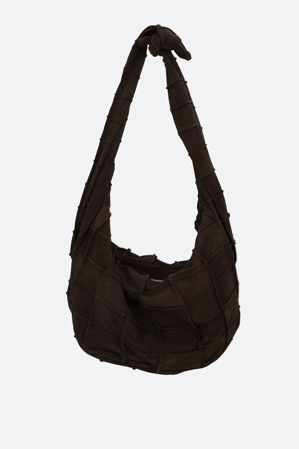 Leasq hobo bag in patchwork suede