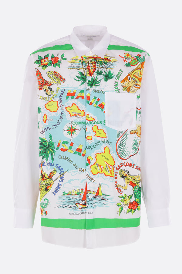 camicia in popeline stampa grafica