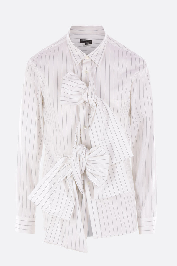 striped poplin shirt with bow