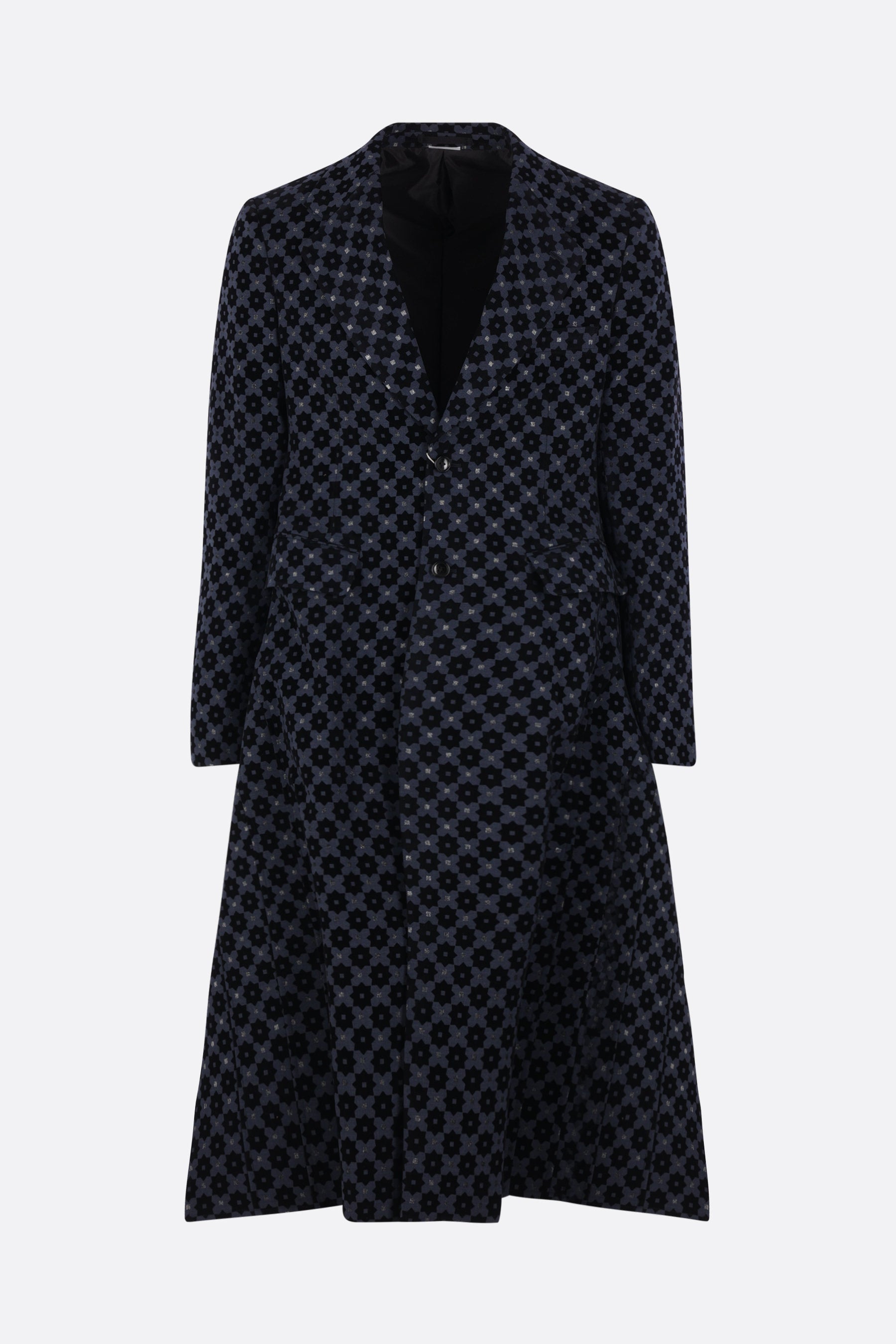 single-breasted coat in jacquard